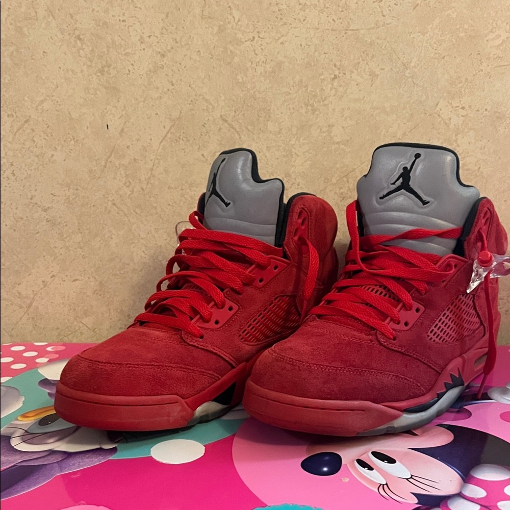 Red Air Jordan Retro 5 Sneakers